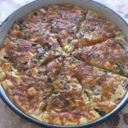 Бъркана пица с бекон, гъби и топено сирене
