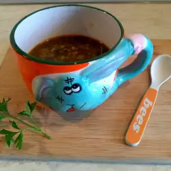 Спаначена супа с телешко за бебе