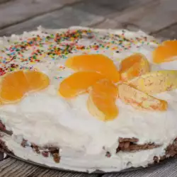 Бисквитена торта с желатин и кокосови стърготини