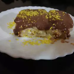 Бананова торта с течен шоколад
