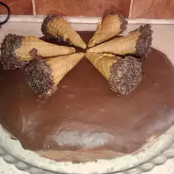 Шоколадова бисквитена торта с кисело мляко