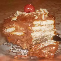 Шоколадова бисквитена торта със сметана