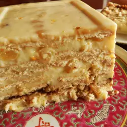 Бисквитена торта с ванилов крем и банани