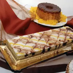 Бисквитена торта с желатин и пудра захар