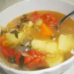 Зеленчукова супа с телешки бульон