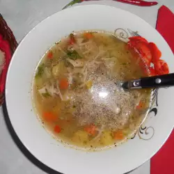 Пилешка супа с картофи и лимонов сок