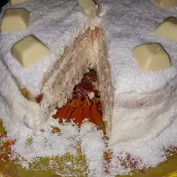 Бяла торта с бадемово брашно