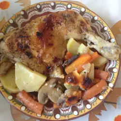 Пиле с гъби и моркови