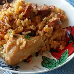 Пиле с ориз и магданоз