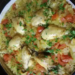 Пилешки бутчета с ориз и доматки