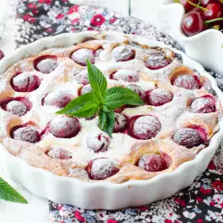 Десерт с извара и вишни