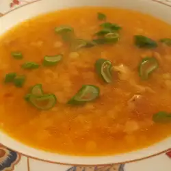 Гръцка супа с пилешки бульон