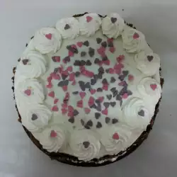 Шоколадова торта със сърчица