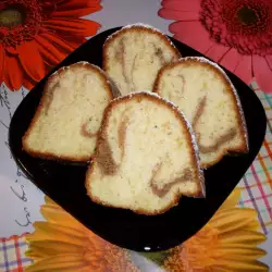 Двуцветен кекс с портокалови корички