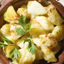 Гювечета с картофи и топено сирене