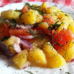 Картофена салата с лук и домати