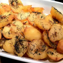 Картофи соте с чесън и копър на фурна