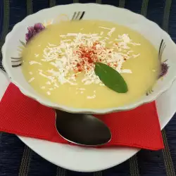 Картофена крем супа с козе сирене