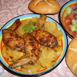 Пиле с картофи и масло