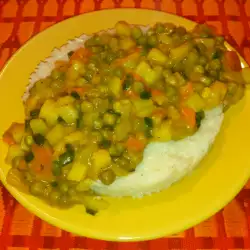 Картофи с ориз и къри