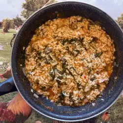 Ориз с лапад и домати в уок тиган