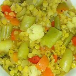 Зеленчукова яхния със зелен фасул