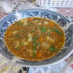 Супа от леща и тиквички