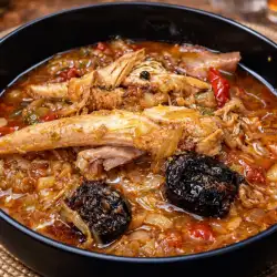 Селска лучена яхния с петел