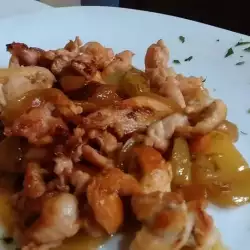 Пилешко по китайски с лук