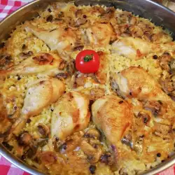 Пиле с ориз и печурки