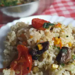 Постен ориз с гъби и зеленчуци