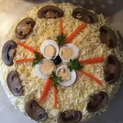 Солена палачинкова торта с гъби
