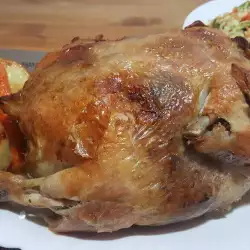 Пиле с гъби и чубрица
