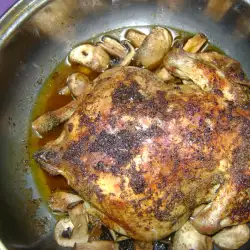 Печено пиле с печурки