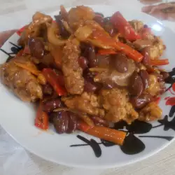 Пилешко с червен боб и зеленчуци