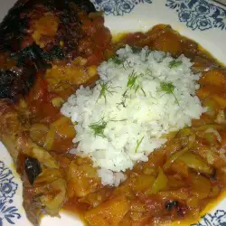 Пилешко с домати, ориз и зеленчуци
