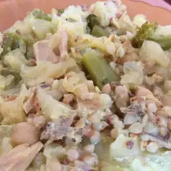 Пиле със зеле и броколи