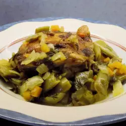 Пилешко на фурна със зелен лук