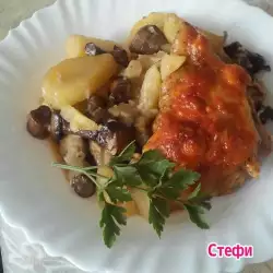 Картофи с месо и топено сирене