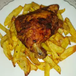 Хрупкаво пиле с картофи в еър фрайър