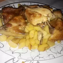 Пиле с картофи с розмарин в плик