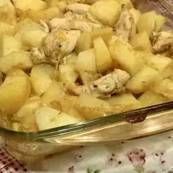 Пилешки бон филенца с картофи и манго на фурна