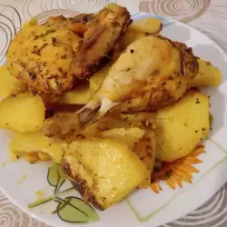 Пиле с картофи и царевица на фурна