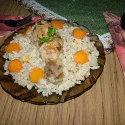Пиле с ориз и царевица