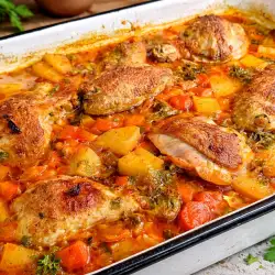 Пилешка яхния с картофи на фурна