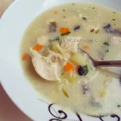 Пилешка супа с фиде и зелен лук