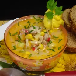 Пилешка супа с фиде и царевица