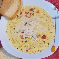 Пилешка супа със сирене