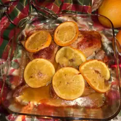 Печени пилешки бутчета с портокали