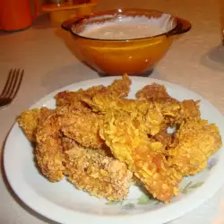 Пържени пилешки гърди с чесън
